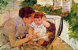 Mary Cassatt Canvas Paintings - Susan Comforting the Baby 1881